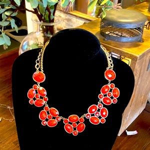 Orange fashion statement necklace.